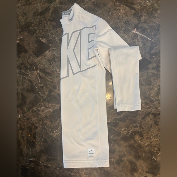 Nike Pro Gray and White Long Sleeve Compression Performance Top - Picture 5 of 6